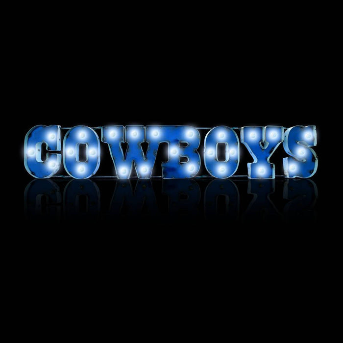 Dallas Cowboys Lighted Recycled Metal Sign