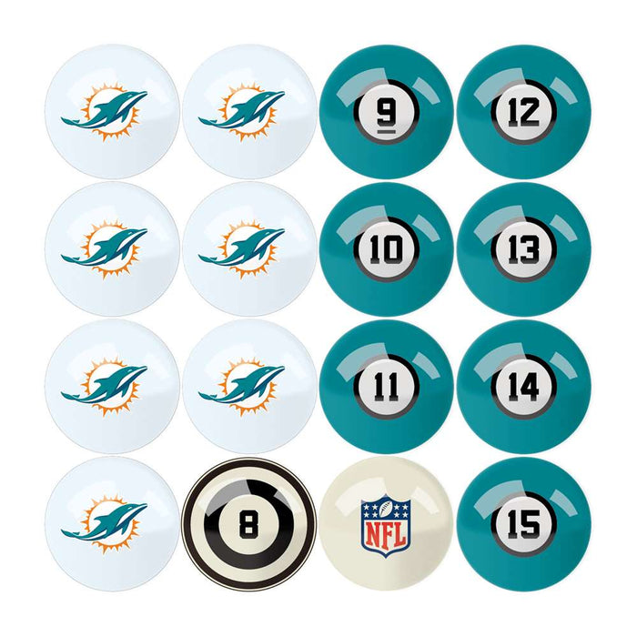 Miami Dolphins Billiard Balls With Numbers