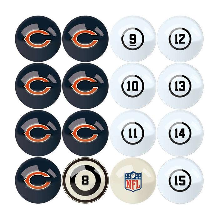 Chicago Bears Billiard Balls With Numbers