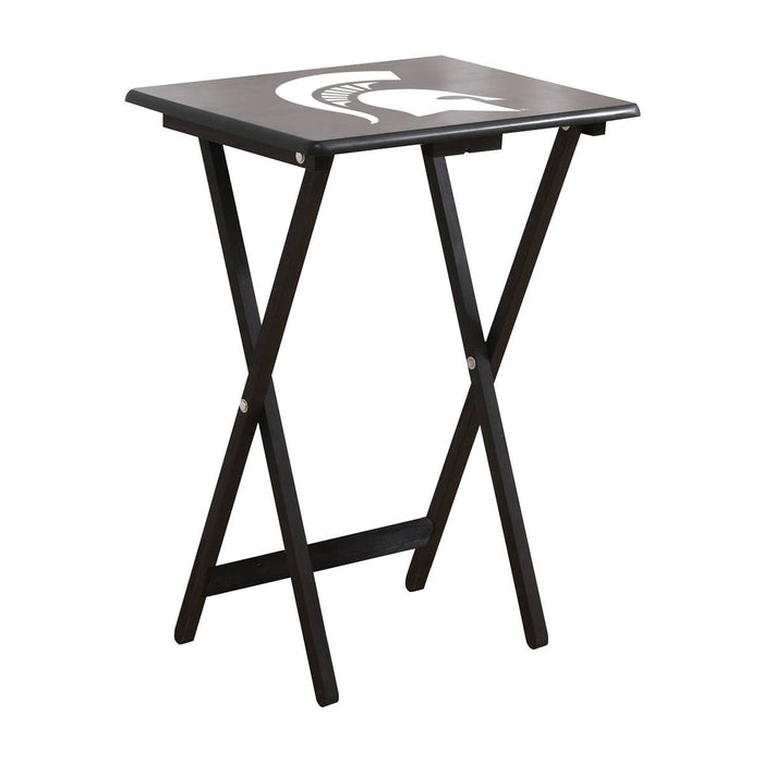Michigan State TV Trays W/Stand