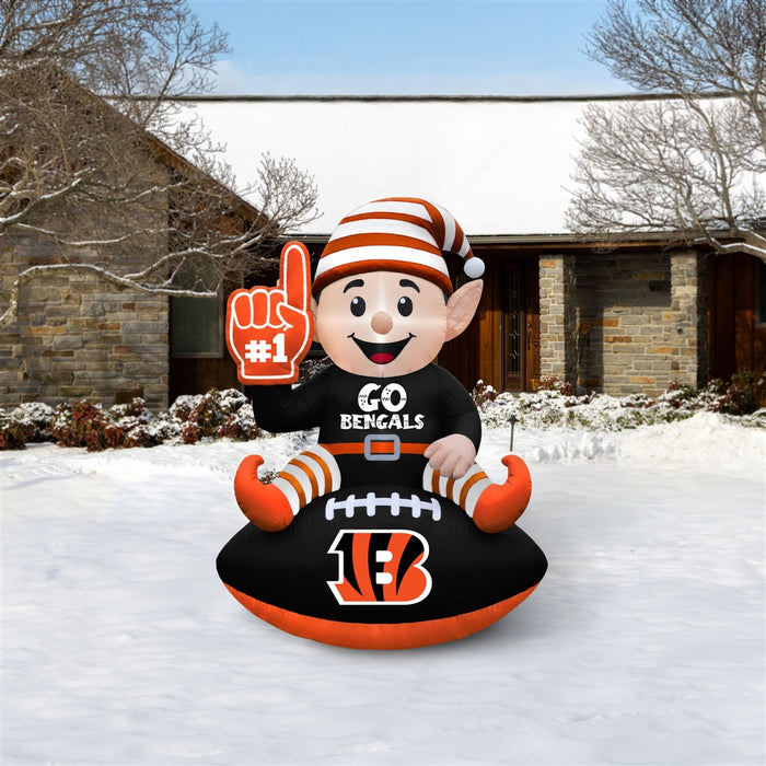 Cincinnati Bengals Inflatable Football Elf 4 Ft. Tall