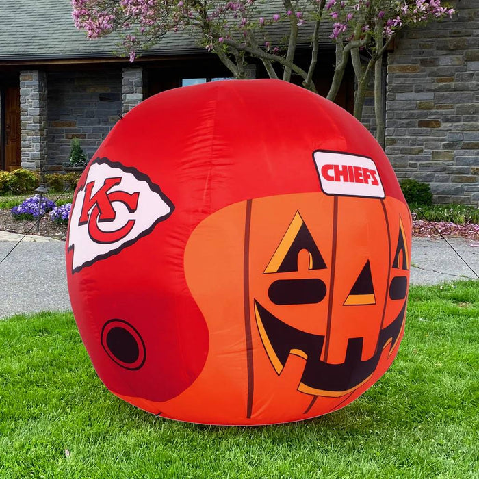 Kansas City Football Chiefs Inflatable Jack-O'-Helmet Halloween Yard Decoration