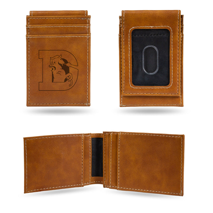 Denver Broncos  Laser Engraved Front Pocket Wallet - Compact/Comfortable/Slim    