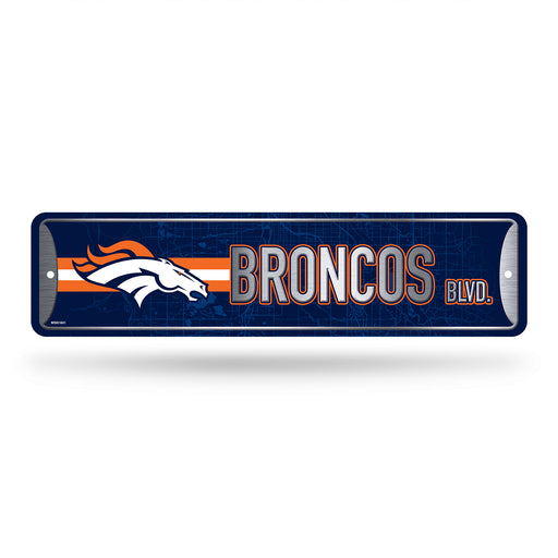 Denver Broncos Metal Street Sign