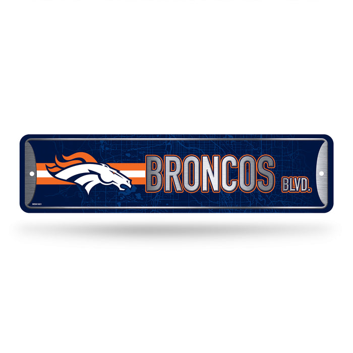Denver Broncos Metal Street Sign