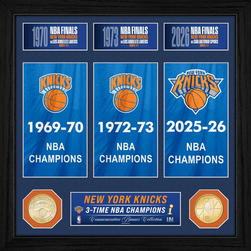 New York Knicks 3x Banner Bronze Coin Photo Mint