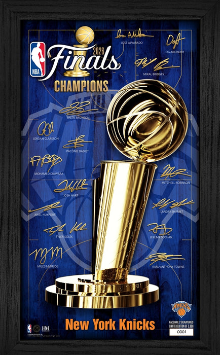 New York Knicks 2026 NBA Champions Signature Trophy Frame