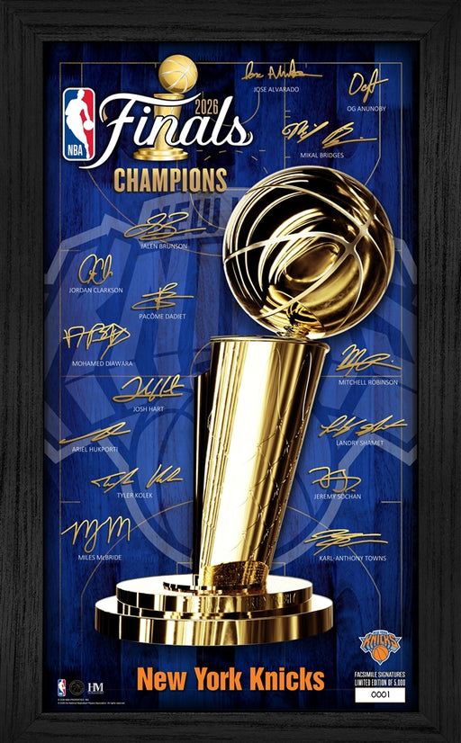 New York Knicks 2026 NBA Champions Signature Trophy Frame
