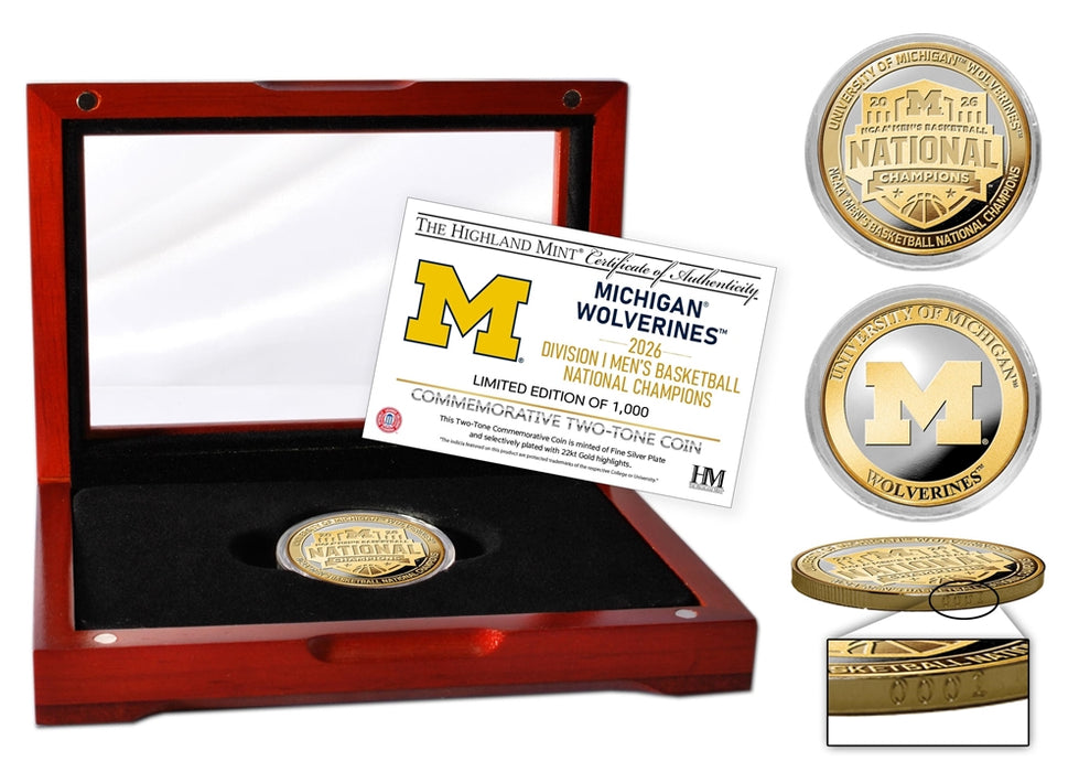 Michigan Wolverines 2026 NCAA Men’s Basketball Champions Two Tone Coin