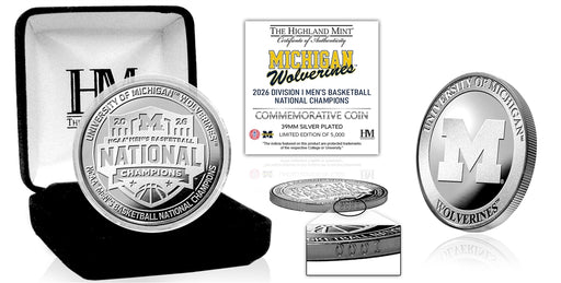 Michigan Wolverines 2026 NCAA Men’s Basketball Champions Silver Plated Coin