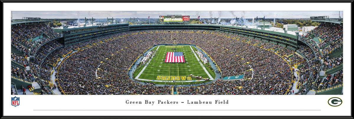 Green Bay Packers - Lambeau Field Stadium Panoramic Picture Standard Frame - 40 1/4" X 13 3/4"