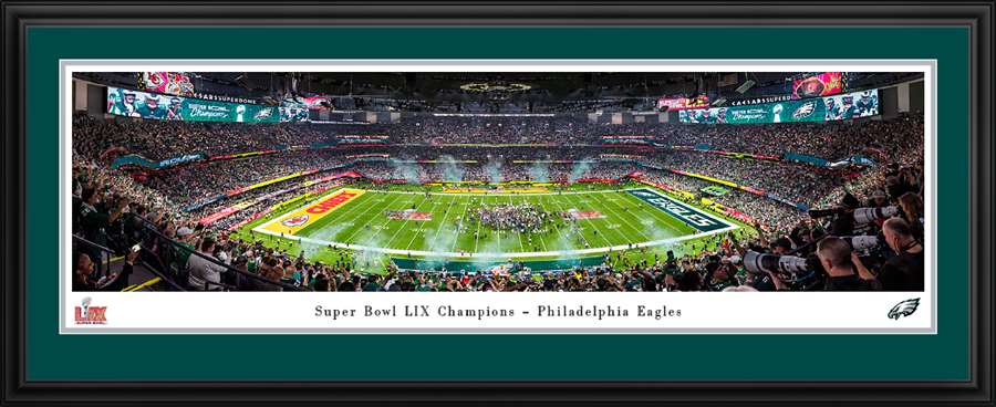 Philadelphia Eagles Super Bowl LIX Champions Panoramic Photo - Deluxe Frame