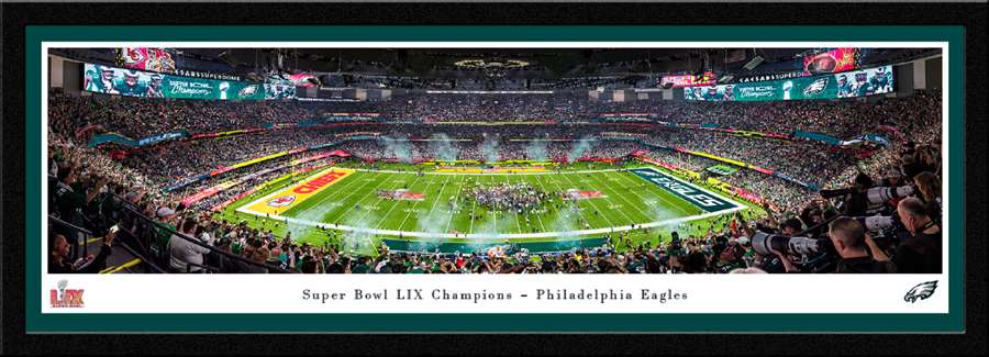 Philadelphia Eagles Super Bowl LIX Champions Panoramic Photo - Select Frame