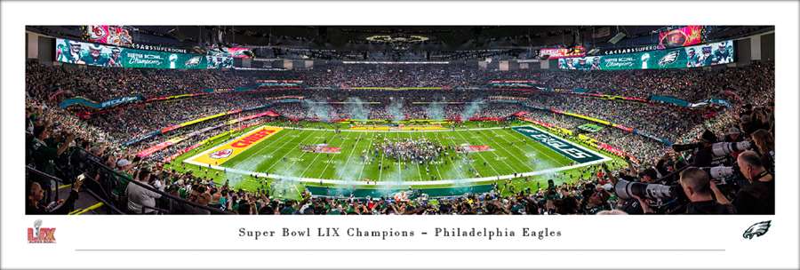 Philadelphia Eagles Super Bowl LIX Champions Panoramic Photo - Unframed