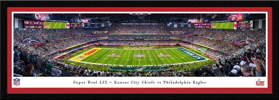 Philadelphia Eagles vs Kansas City Chiefs Super Bowl LIX Panoramic Photo - Cheifs Standard Frame