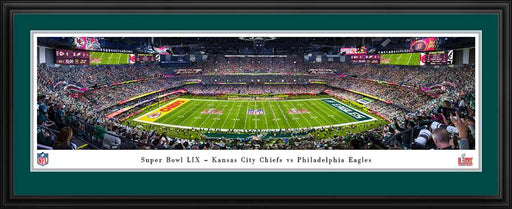 Philadelphia Eagles vs Kansas City Chiefs Super Bowl LIX Panoramic Photo - Eagles Deluxe Frame