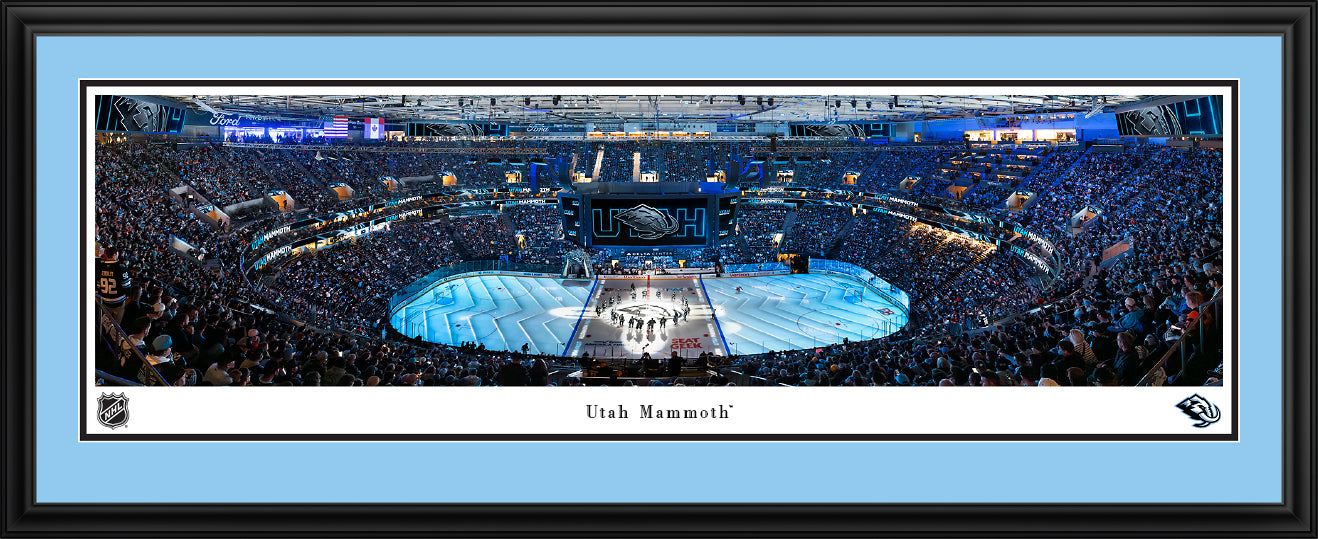 Utah Mammoth - Stick Salute Stadium Panoramic Picture Standard Frame - 40 1/4" X 13 3/4"