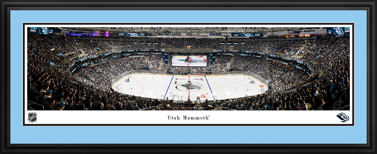 Utah Mammoth - Face Off Stadium Panoramic Picture Standard Frame - 40 1/4" X 13 3/4"