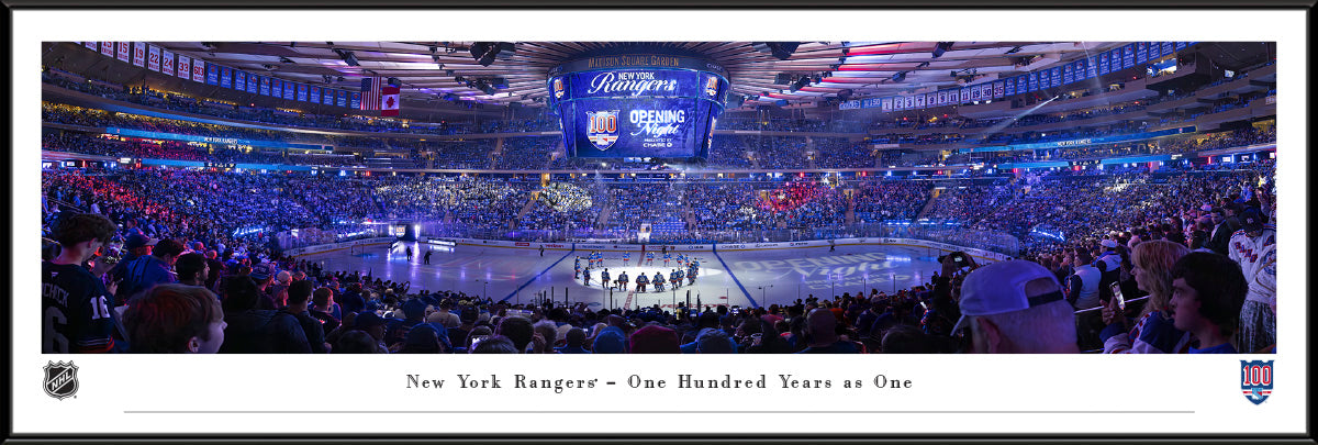 New York Rangers - One Hundred Years as One Stadium Panoramic Picture Standard Frame - 40 1/4" X 13 3/4"