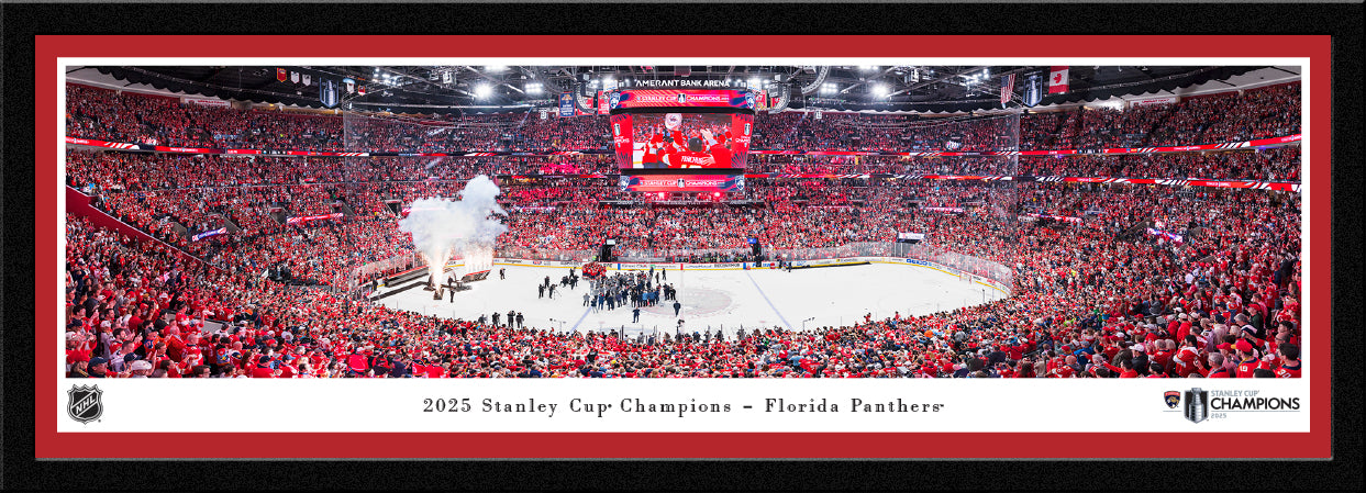 Florida Panthers 2025 NHL Stanley Cup Champions Panoramic Picture Select Frame - 41 1/2" wide x 15" tall