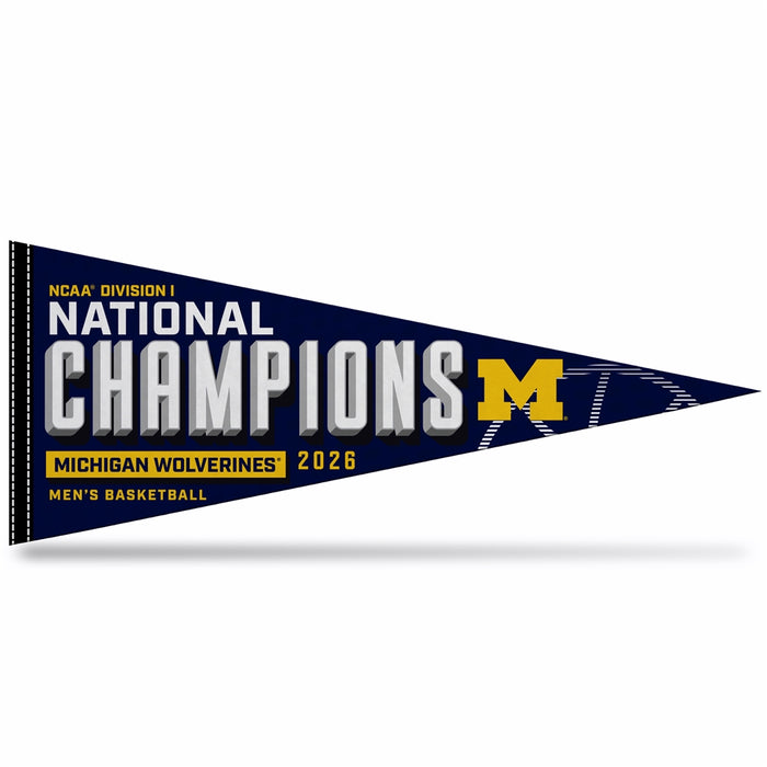 Michigan Wolverines 2026 Men's Basketball National Champions Soft Felt 12X30 Pennant