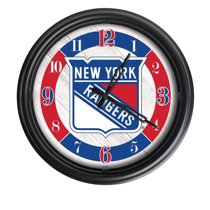 New York Rangers Indoor/Outdoor LED Wall Clock