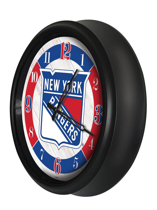 New York Rangers Indoor/Outdoor LED Wall Clock
