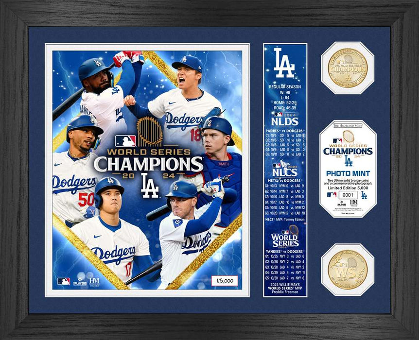 Los Angeles Dodgers 2024 World Series Champions Bronze Coin Banner Photo Mint