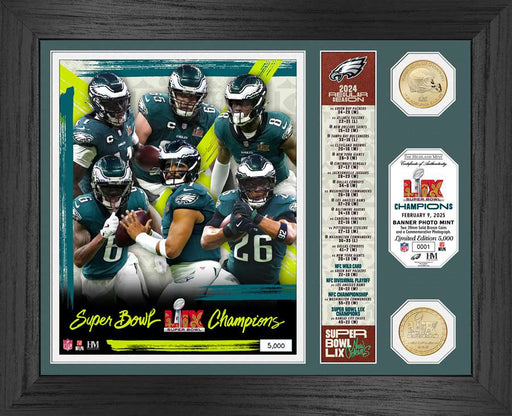 Philadelphia Eagles Super Bowl LIX Champions Bronze Coin Banner Photo Mint