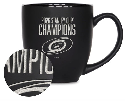 Carolina Hurricanes 2026 Stanley Cup Champions 15oz Matte Black Ceramic Bistro Mug