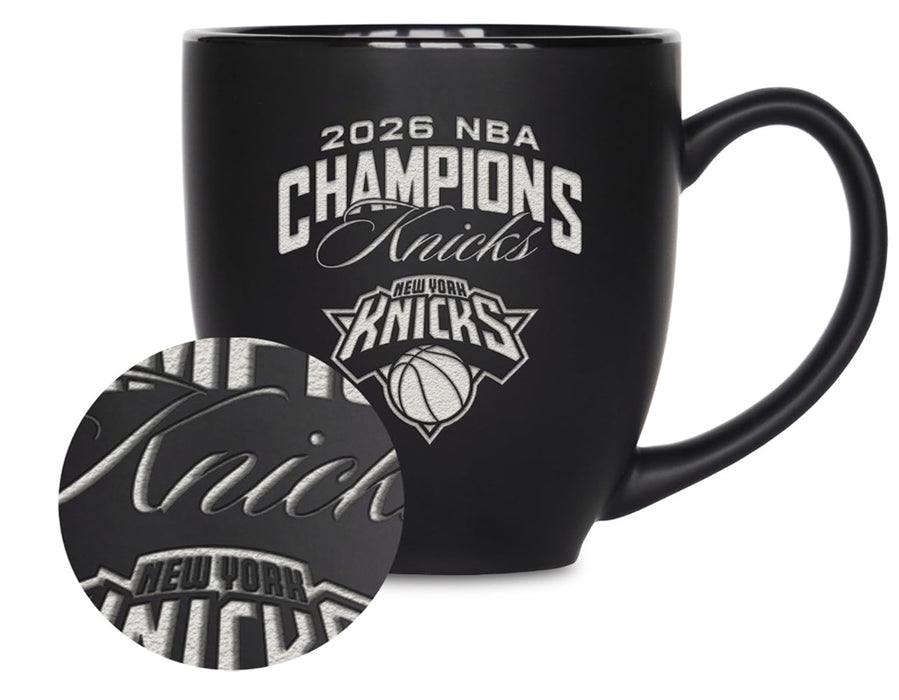 New York Knicks 2026 NBA Champions 15oz Matte Black Ceramic Bistro Mug
