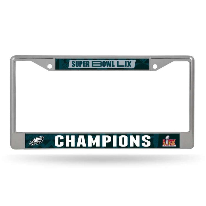Philadelphia Eagles Super Bowl LIX Champions Chrome License Plate Frame