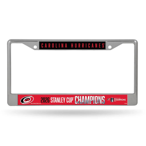 Carolina Hurricanes 2026 Stanley Cup Champions 12" x 6" Silver Chrome Frame With Decal Inserts
