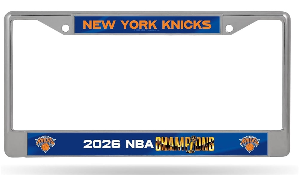 New York Knicks 2026 NBA Champions 12" x 6" Silver Chrome Frame With Decal Inserts