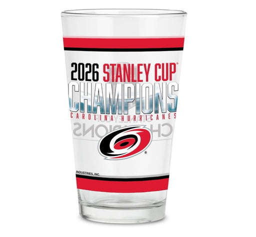 Carolina Hurricanes 2026 Stanley Cup Champions 16 oz Pint Glasses with Digitally Printed Logo, Classic Drinking Glass