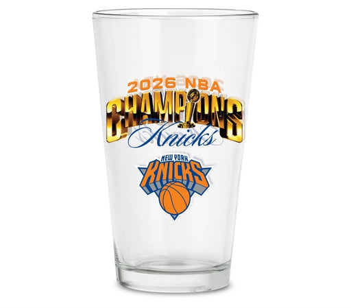 New York Knicks 2026 NBA Champions 16 oz Pint Glasses with Digitally Printed Logo, Classic Drinking Glass