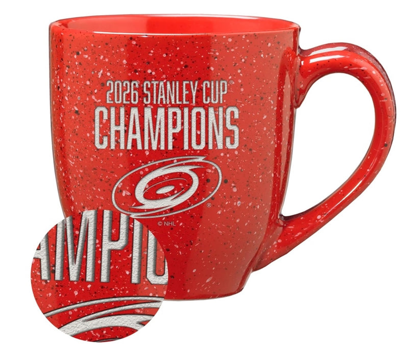 Carolina Hurricanes 2026 Stanley Cup Champions 16 oz Team Color Laser Engraved Ceramic Coffee Mug