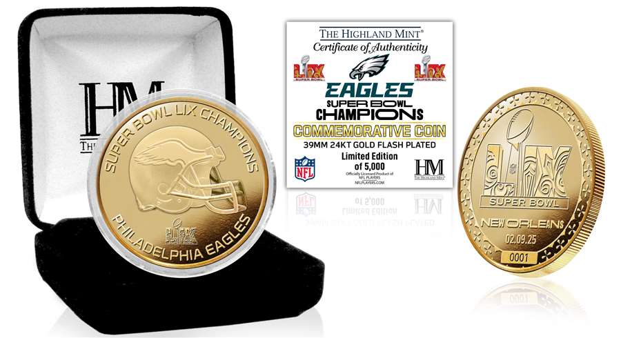 Philadelphia Eagles Super Bowl LIX Champions Gold Mint Coin
