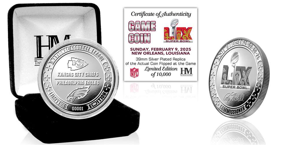 Super Bowl LIX Chiefs vs Eagles Silver Flip Coin