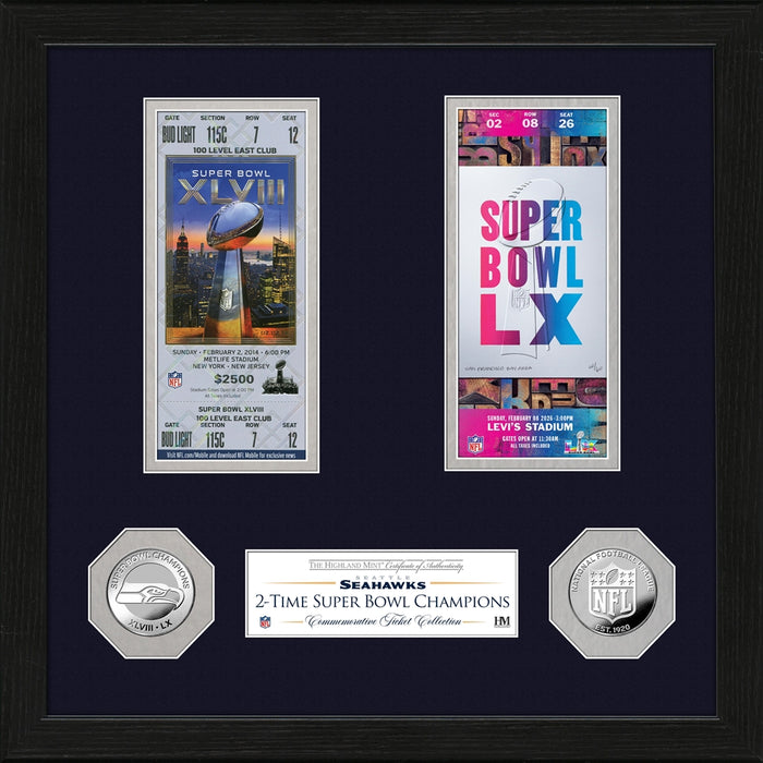 Seattle Seahawks 2-Time Super Bowl Champions Ticket
Collection Photo Mint