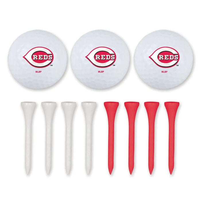 Cincinnati Reds Golf Balls - 3 Pack with 8 Tees