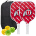 Utah Utes Carbon Fiber Pickleball Paddle Set