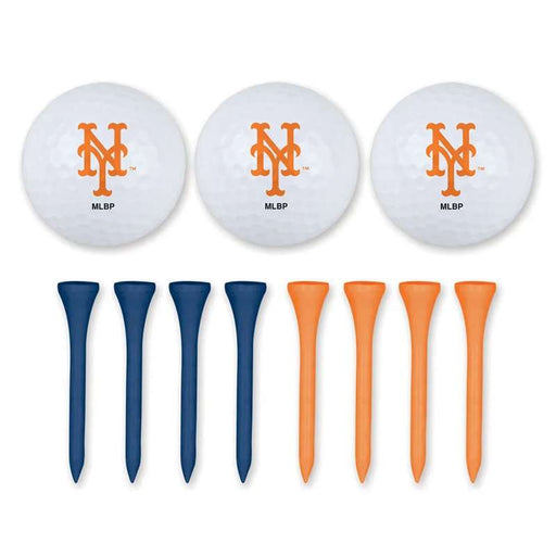 New York Mets 3 Golf Balls with 48 Golf Tees - Gift Set