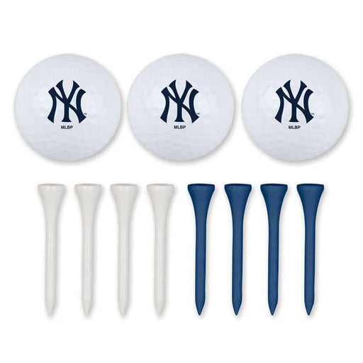 New York Yankees 3 Golf Balls with 48 Golf Tees - Gift Set