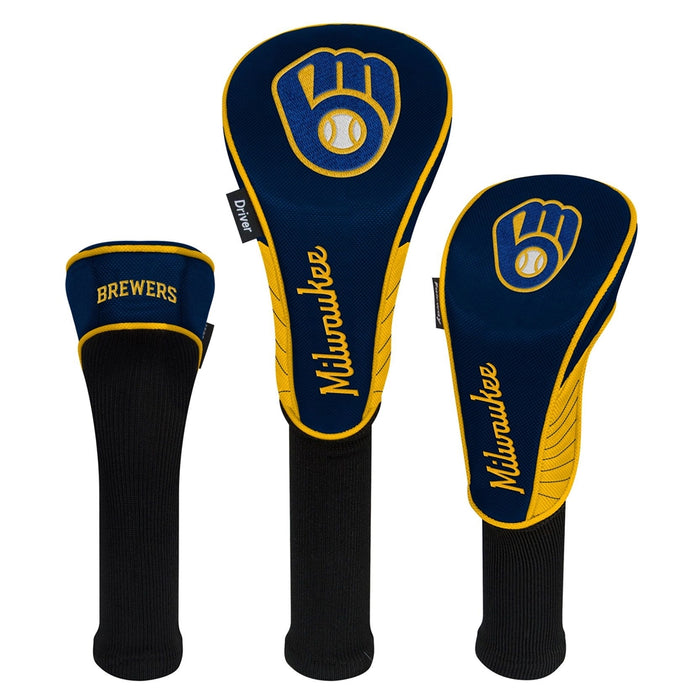 Milwaukee Brewers Golf Club Headcover - Set of 3 (Driver,Fairway,Hybrid)