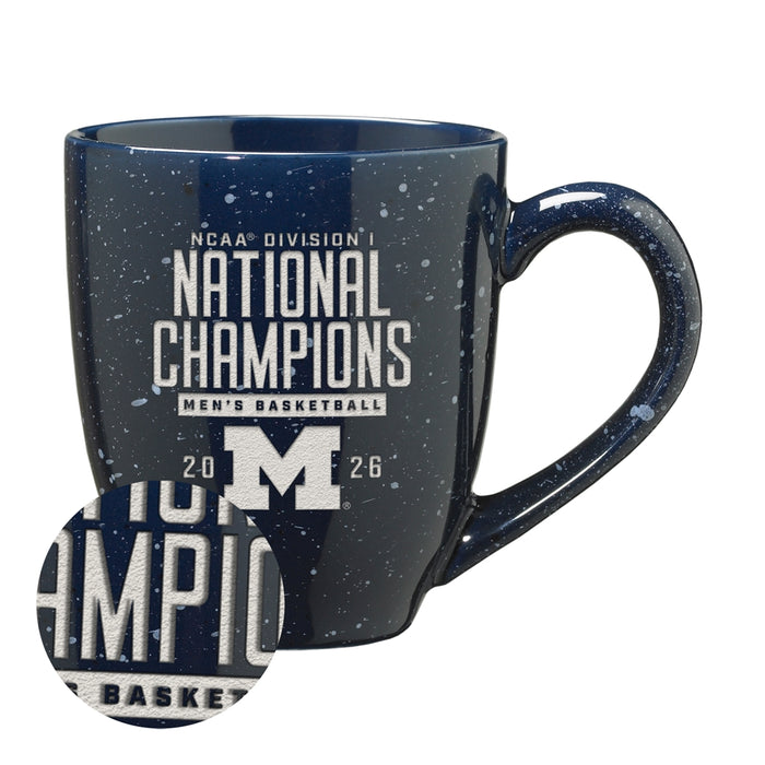 Michigan Wolverines 2026 Men's Basketball National Champions 16oz Team Colored Laser Engraved Ceramic Mug