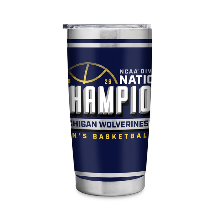 Michigan Wolverines 2026 Men's Basketball National Champions 20oz Stainless Steel Tumbler