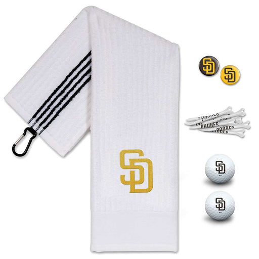 San Diego Padres Golf Gift Set - Towel-Golf Balls-Tees-Marker