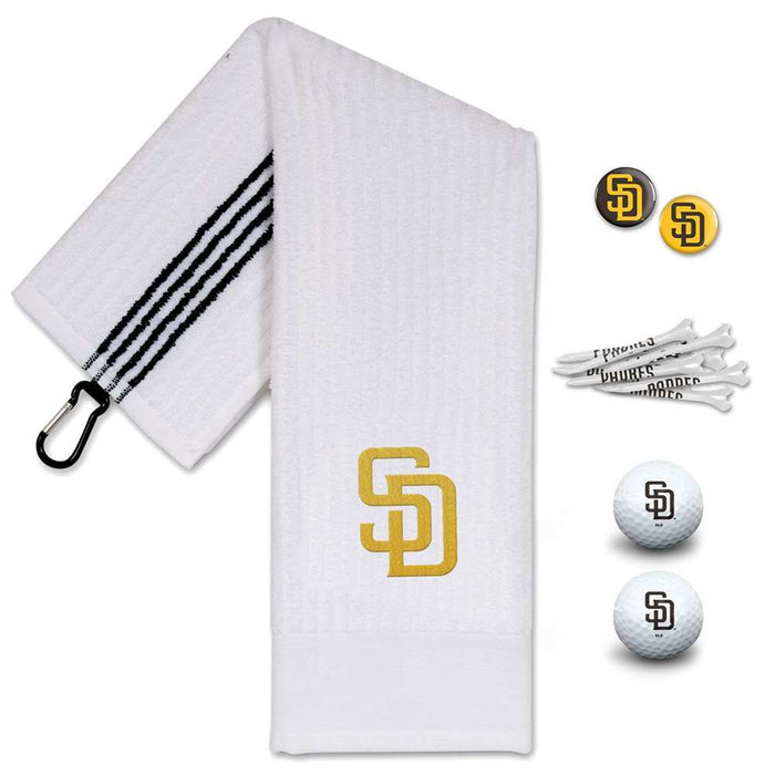 San Diego Padres Golf Gift Set - Towel-Golf Balls-Tees-Marker