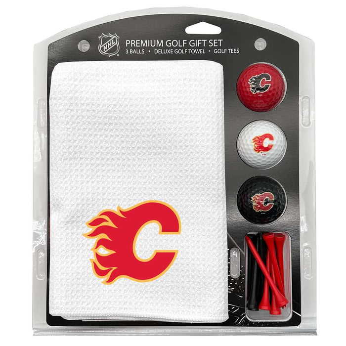 Calgary Flames 16" X 40" Microfiber Towel Golf Gift Set - White